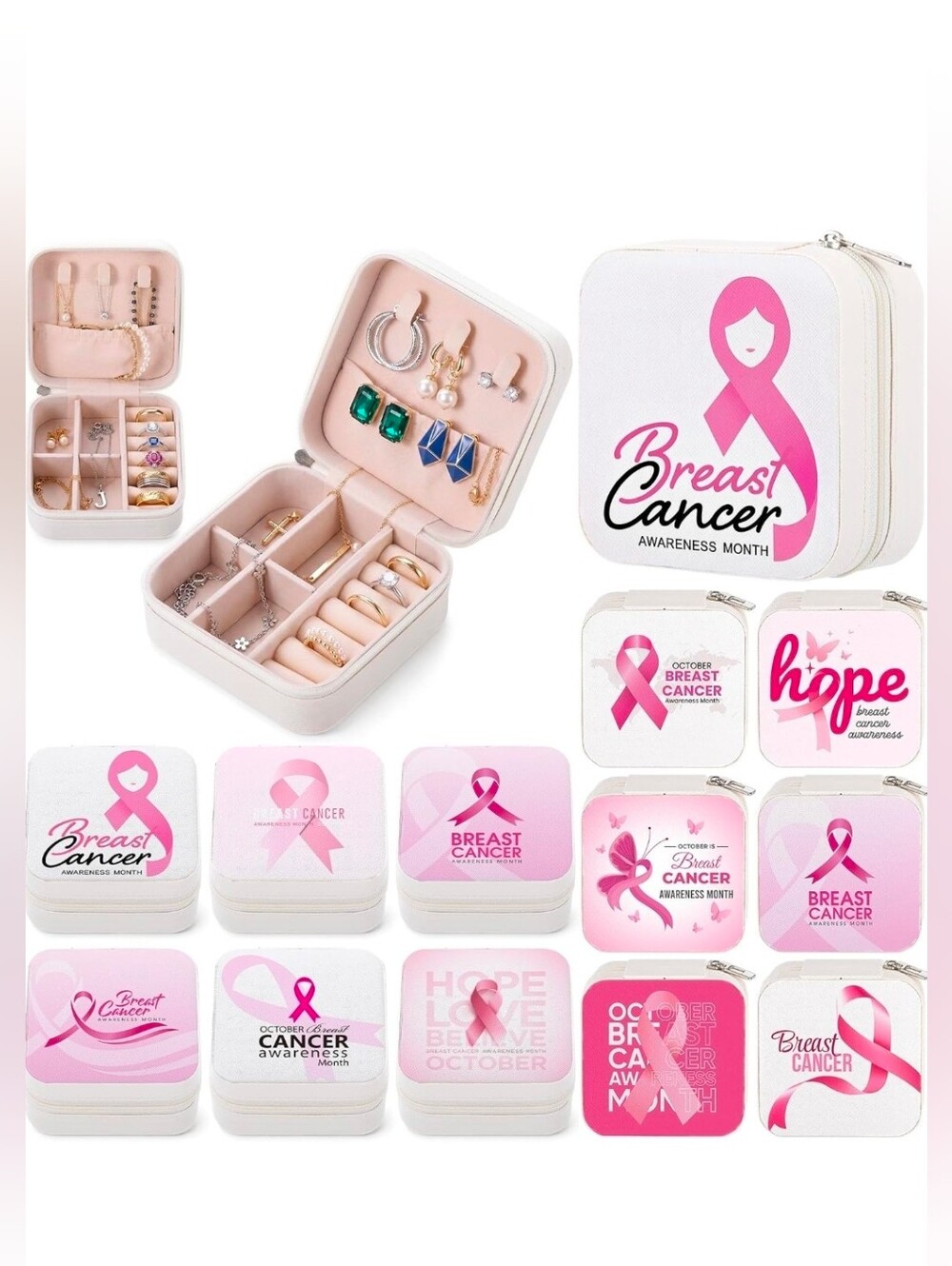 Breast Cancer Awareness Pink Jewelry Storage Box